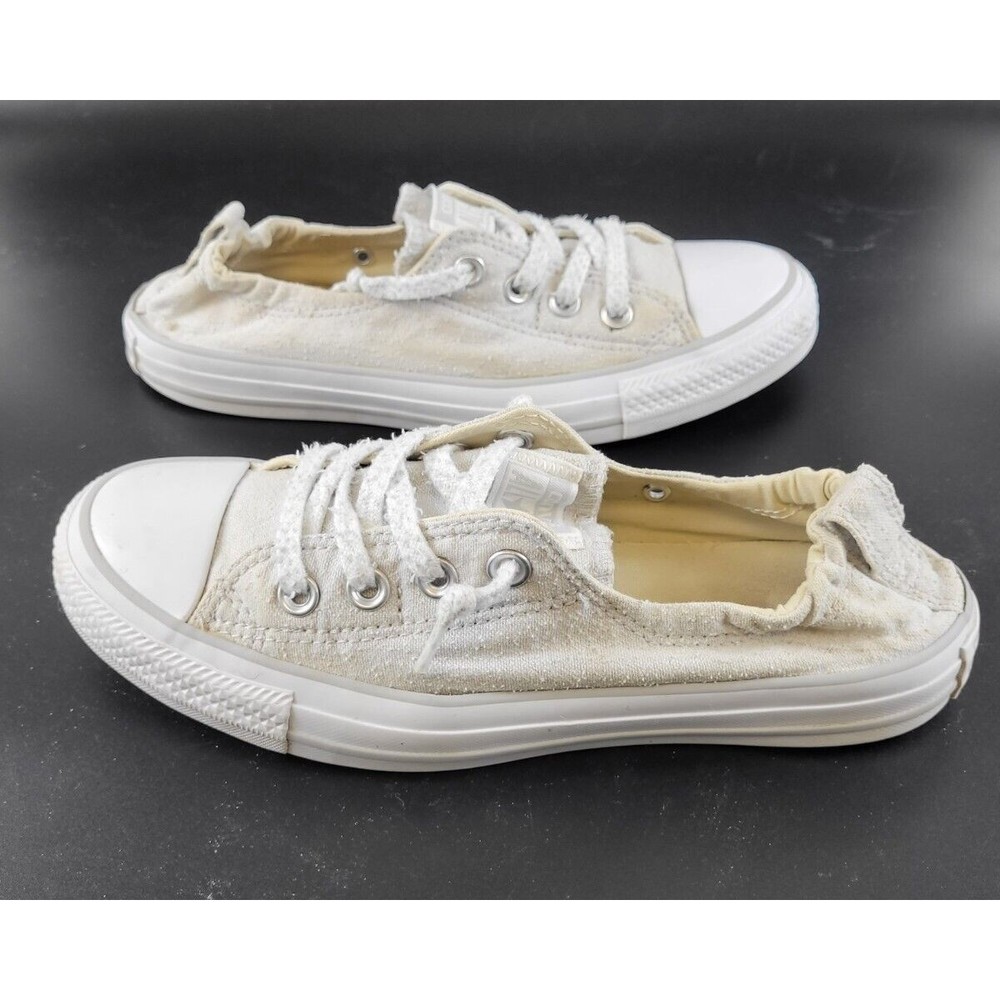 Converse All Star Low Cut Shoes Womens Size US  8 Elastic Back  Sneaker Ivory